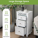 3-Drawer Freestanding Bathroom Storage Cabinet with Anti-toppling Device-White by LJGDeals
