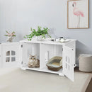 Large Wooden Cat Litter Box Enclosure Hidden Cat Washroom with Divider by LJGDeals