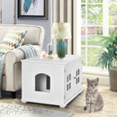 Large Wooden Cat Litter Box Enclosure Hidden Cat Washroom with Divider by LJGDeals