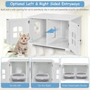 Large Wooden Cat Litter Box Enclosure Hidden Cat Washroom with Divider by LJGDeals