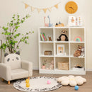 Modern 9-Cube Bookcase with 2 Anti-Tipping Kits for Books Toys Ornaments-White by LJGDeals