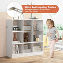 Modern 9-Cube Bookcase with 2 Anti-Tipping Kits for Books Toys Ornaments-White by LJGDeals