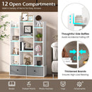 12-Tier Open-Back Freestanding Bookshelf with Drawer by LJGDeals