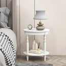 Oval Side Table with Storage Shelf and Wood Legs by DirectDeals