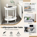 Oval Side Table with Storage Shelf and Wood Legs by DirectDeals
