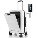 20 Inch Carry-on Luggage PC Hardside Suitcase TSA Lock with Front Pocket and USB Port by LJGDeals