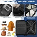 20 Inch Carry-on Luggage PC Hardside Suitcase TSA Lock with Front Pocket and USB Port by LJGDeals