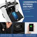20 Inch Carry-on Luggage PC Hardside Suitcase TSA Lock with Front Pocket and USB Port by LJGDeals