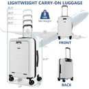 20 Inch Carry-on Luggage PC Hardside Suitcase TSA Lock with Front Pocket and USB Port by LJGDeals