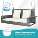 2-Person Patio PE Wicker Hanging Porch Swing Bench Chair Cushion 800 Pounds by LJGDeals