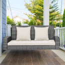 2-Person Patio PE Wicker Hanging Porch Swing Bench Chair Cushion 800 Pounds by DirectDeals