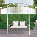 2-Person Patio PE Wicker Hanging Porch Swing Bench Chair Cushion 800 Pounds by LJGDeals