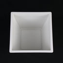 3-Piece White Plastic Square Planter Pot Set – Modern Tapered Design
