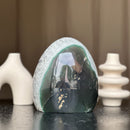 White Quartz & Amethyst Geode Crystal Egg, Large Cave with Agate formations