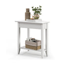 2-Tier Wedge Narrow End Table with Storage Shelf and Solid Wood Legs by LJGDeals
