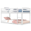 Twin Size Bunk Bed with High Guardrails and Integrated Ladder-White by LJGDeals