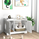 Wooden Cat House with Scratching Pad and Adjustable Divider-White by LJGDeals