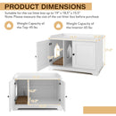 Wooden Cat House with Scratching Pad and Adjustable Divider-White by LJGDeals