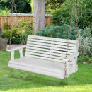 2-Person Wooden Porch Swing with Hanging Chains for Garden Yard by LJGDeals