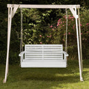 2-Person Wooden Porch Swing with Hanging Chains for Garden Yard by LJGDeals
