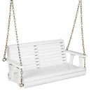 2-Person Wooden Porch Swing with Hanging Chains for Garden Yard by DirectDeals