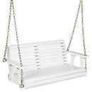 2-Person Wooden Porch Swing with Hanging Chains for Garden Yard by LJGDeals
