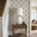Neutral Pink Preppy Coquette Bow Fan Wallpaper