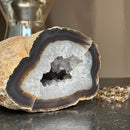 White quartz crystal geode cave, semi precious rocks