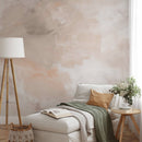 White and Orange Acrylic Texture Wallpaper - Modern Abstract Organic Design