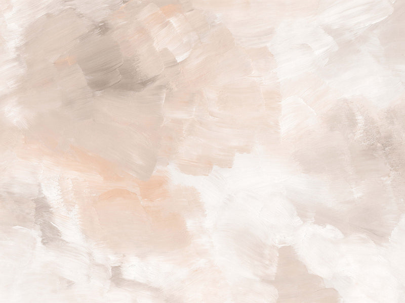 White and Orange Acrylic Texture Wallpaper - Modern Abstract Organic Design
