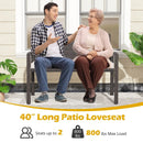 Wicker 2-Seat Bench with Soft Seat Cushion and Metal Frame-White by LJGDeals