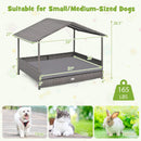 Wicker Dog House Elevated PE Rattan Dog Bed with Canopy by LJGDeals