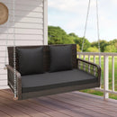 2-Person Outdoor Wicker Porch Swing with Seat and Back Cushions by LJGDeals