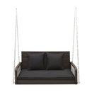 2-Person Outdoor Wicker Porch Swing with Seat and Back Cushions by LJGDeals