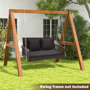 2-Person Outdoor Wicker Porch Swing with Seat and Back Cushions by LJGDeals