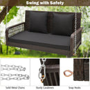 2-Person Outdoor Wicker Porch Swing with Seat and Back Cushions by LJGDeals