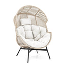 Wicker Oversized Egg Style Chair with Cushions and Headrest by LJGDeals