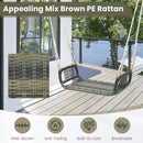 Wicker Porch Swing Seat with Cozy Armrests by LJGDeals