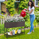 Wicker Raised Garden Bed with Storage Shelf and Drainage Gaps for Flowers by LJGDeals