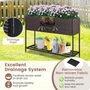 Wicker Raised Garden Bed with Storage Shelf and Drainage Gaps for Flowers by LJGDeals