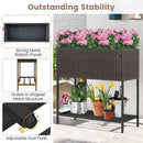 Wicker Raised Garden Bed with Storage Shelf and Removable Liner for Flowers by LJGDeals