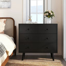 Wide Wooden Dresser with 4 Drawers for Bedroom Living Room by LJGDeals