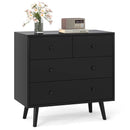 Wide Wooden Dresser with 4 Drawers for Bedroom Living Room by LJGDeals