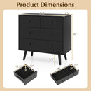 Wide Wooden Dresser with 4 Drawers for Bedroom Living Room by LJGDeals