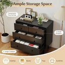 Wide Wooden Dresser with 4 Drawers for Bedroom Living Room by LJGDeals