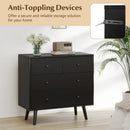 Wide Wooden Dresser with 4 Drawers for Bedroom Living Room by LJGDeals