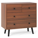 Wide Wooden Dresser with 4 Drawers for Bedroom Living Room by LJGDeals