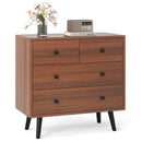 Wide Wooden Dresser with 4 Drawers for Bedroom Living Room by LJGDeals