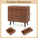 Wide Wooden Dresser with 4 Drawers for Bedroom Living Room by LJGDeals