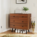 Wide Wooden Dresser with 4 Drawers for Bedroom Living Room by LJGDeals